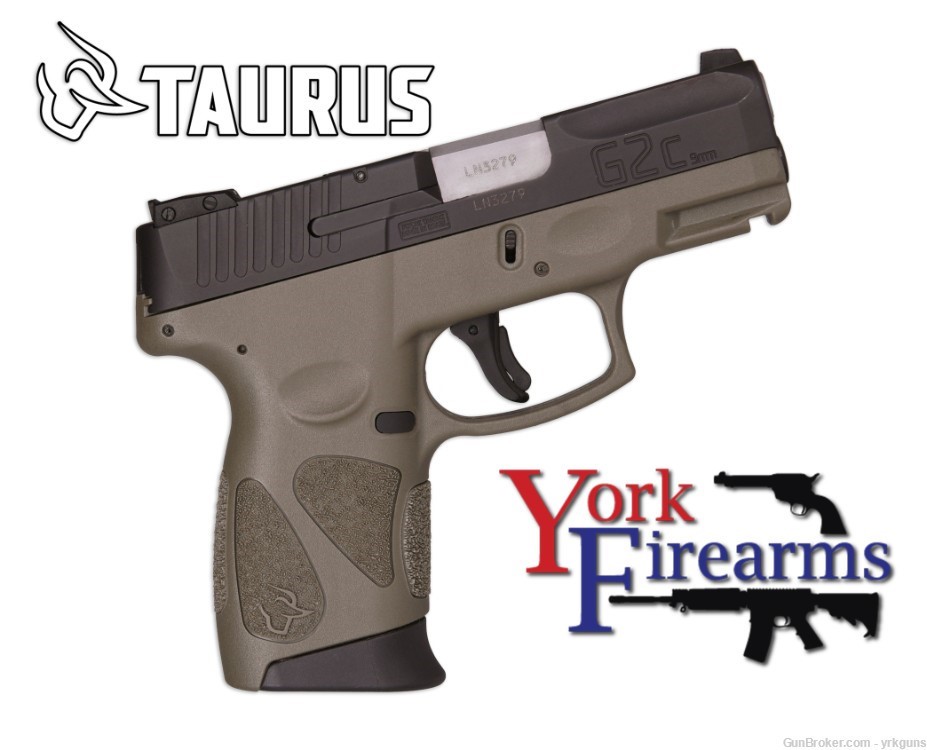 Taurus G2C OD Green 40S&W 10rd Handgun NEW 1-G2C4031-10O-img-0
