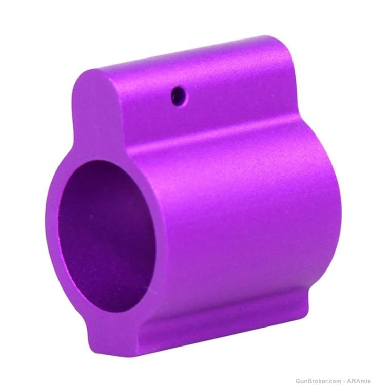 Guntec Aluminum Low Profile .750 Purple Gas Block-img-0