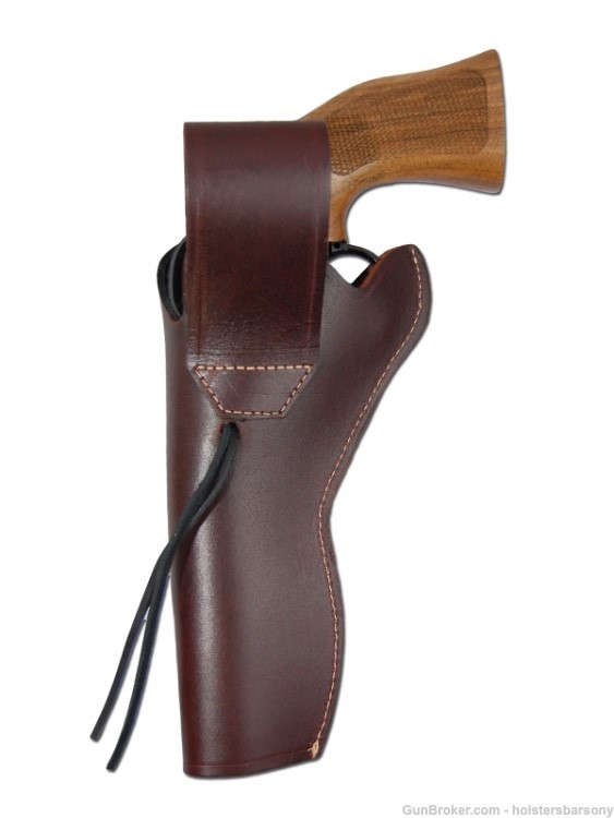 Barsony Burgundy Leather 49er Western Holster for 6" Revolvers Size 6 Right-img-1