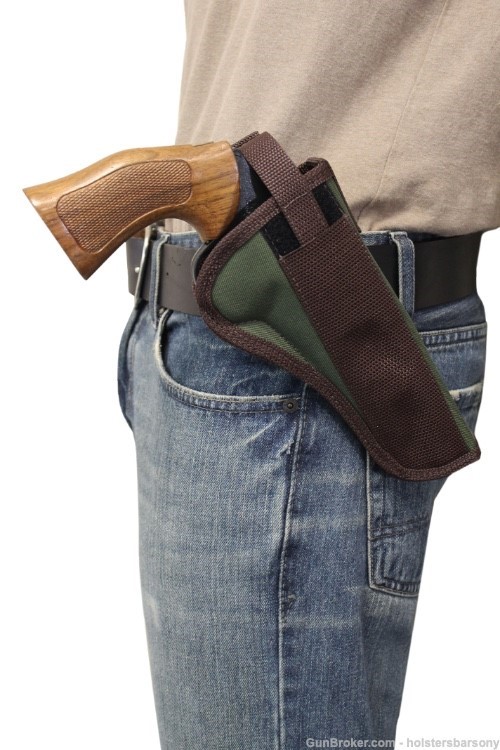 Barsony Woodland Green Cross Draw Holster for 6" Revolvers Size 8 Right-img-0