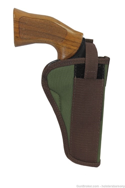 Barsony Woodland Green Cross Draw Holster for 4" Revolvers Size 8 Right-img-2