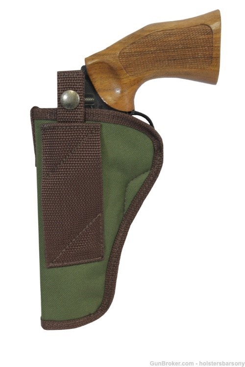 Barsony Woodland Green Cross Draw Holster for 4" Revolvers Size 8 Right-img-1