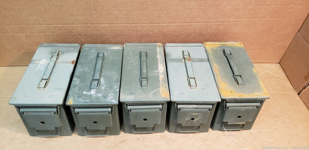 50 cal Surplus Ammo Cans Empty Good Seal M2A2 / M2A1 (6 cans)-img-0