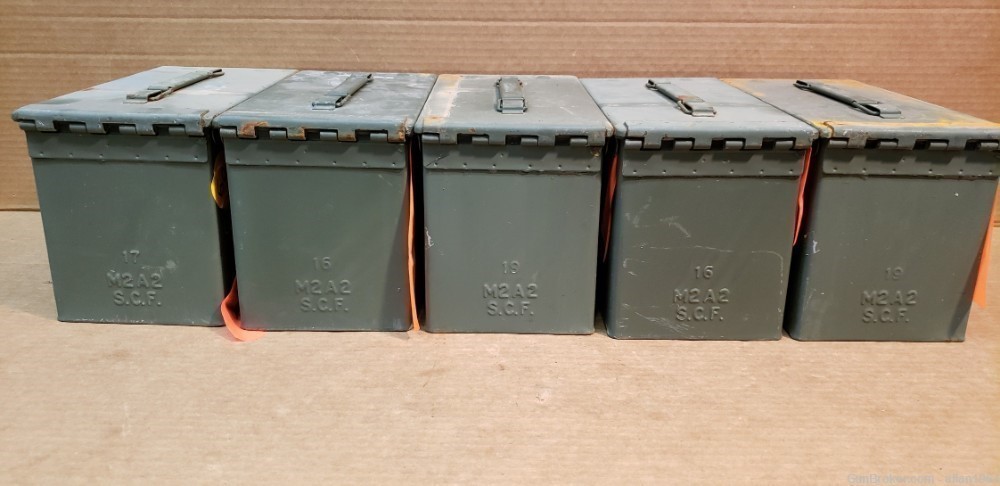 50 cal Surplus Ammo Cans Empty Good Seal M2A2 / M2A1 (6 cans)-img-1