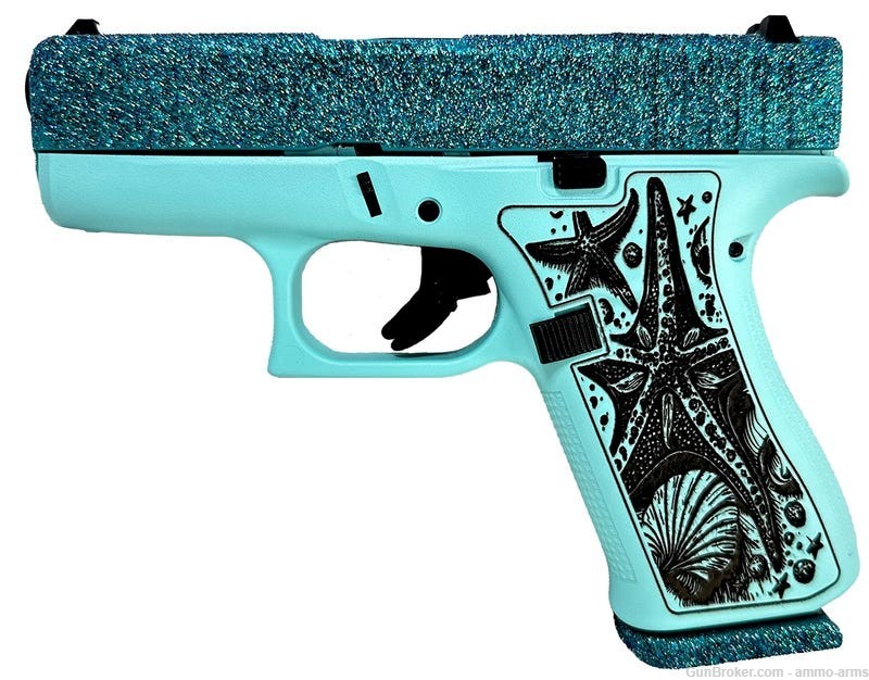 Glock G43X Sea Star Glitter Gunz 9mm Luger 3.41" 10 Rds PX4350201SEA-img-1