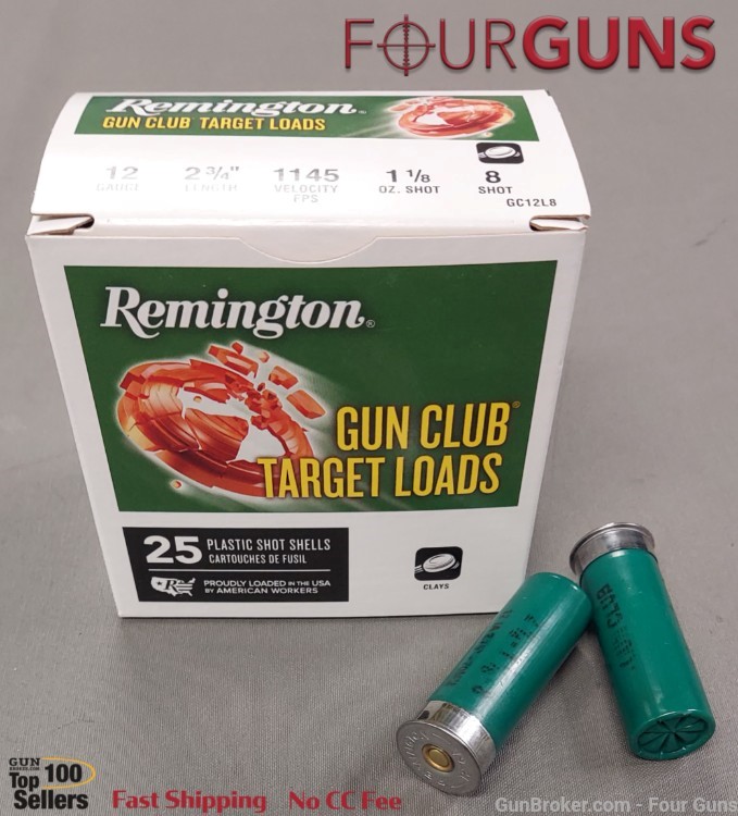 Remington Gun Club 12 Gauge 2.75" 1-1/8 oz 8 Shot 25 Per Box 20230-img-0