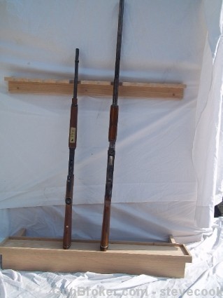 Wooden Oak Gun Rack for Closet Floor w/ Butt Rest-img-0