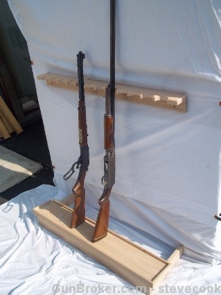 Wooden Oak Gun Rack for Closet Floor w/ Butt Rest-img-4