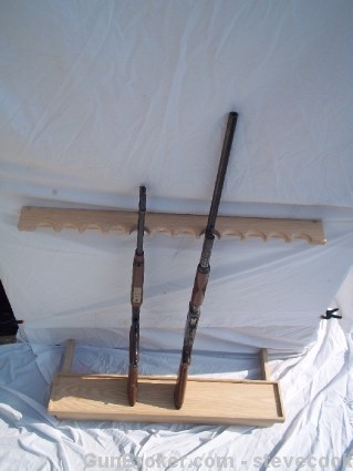 Wooden Oak Gun Rack for Closet Floor w/ Butt Rest-img-5