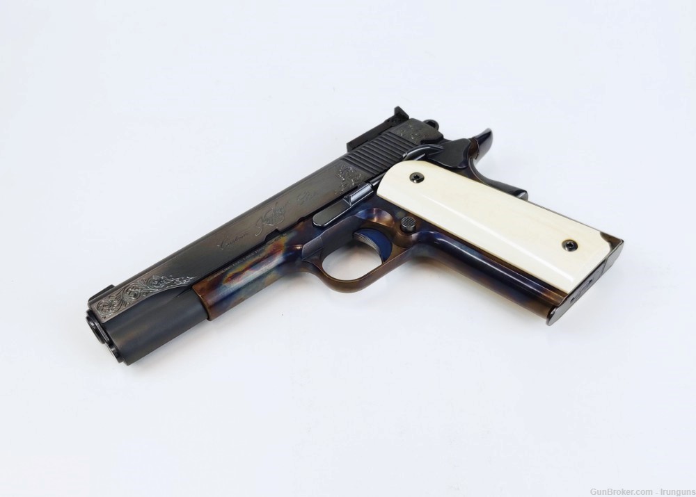 Ltd. 163 of 250 Kimber Centennial Turnbull Edition 1911 Case Color Engraved-img-3