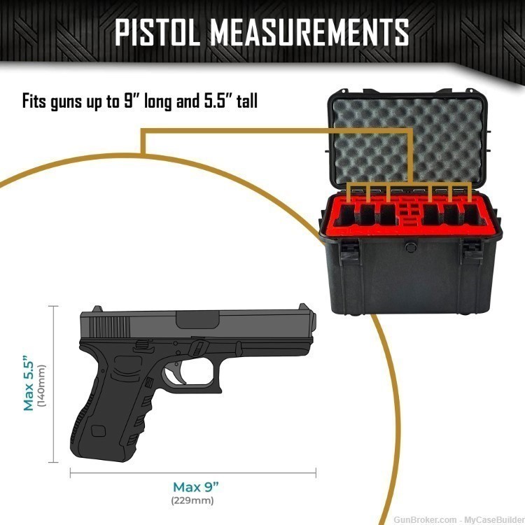 6 Pistol 24 Magazine DORO D1509-10 Heavy Duty Case w/ Red TopGuard-img-7