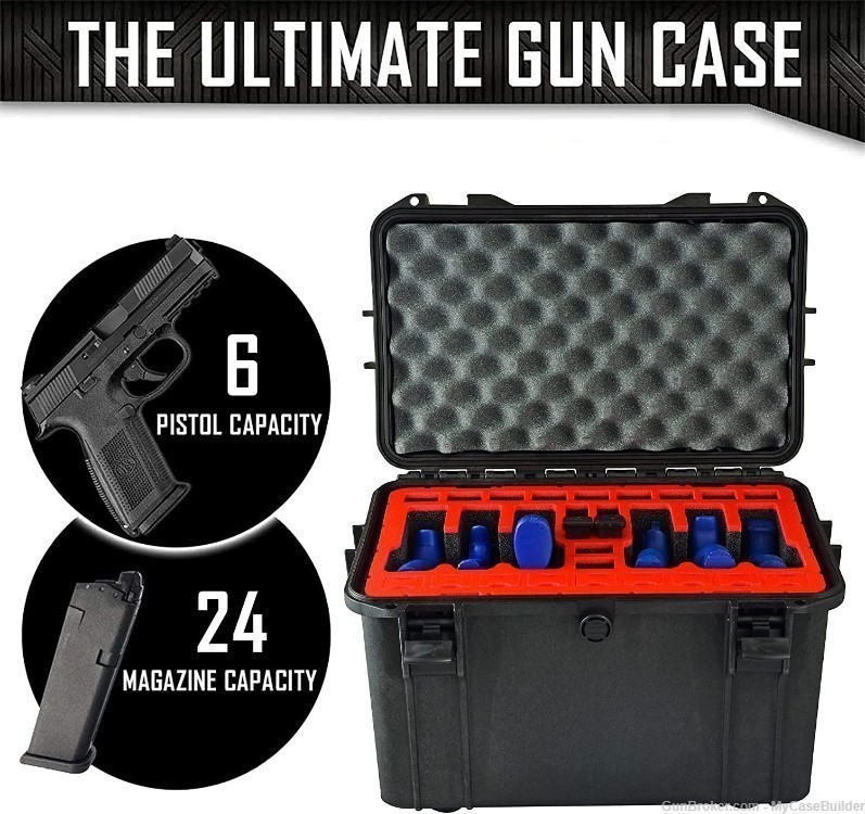 6 Pistol 24 Magazine DORO D1509-10 Heavy Duty Case w/ Red TopGuard-img-3