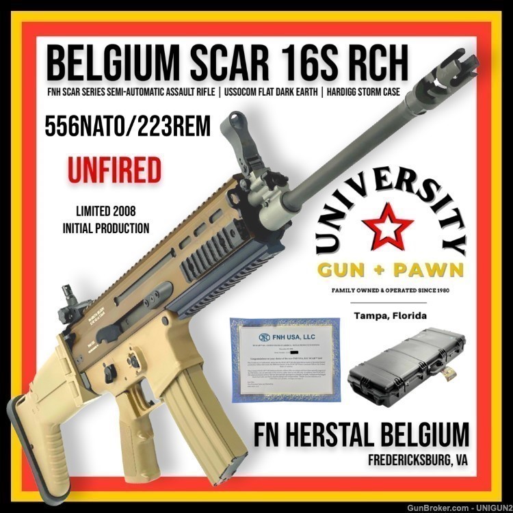FN Herstal Belgium FN SCAR 16S RCH SOCOM 16" 556/223 Rifle USSOCOMFDE 2008 -img-0