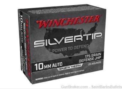 Wincheter Silvertip 10mm Auto 175gr JHP - 20 Rounds-img-0