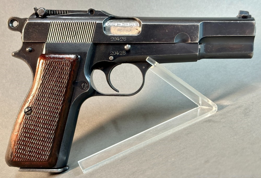 Pre-war Belgian Military Issue Slotted Tangent Hi Power Pistol-img-16