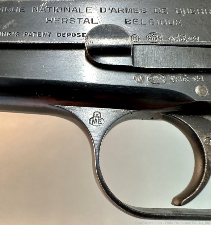 Pre-war Belgian Military Issue Slotted Tangent Hi Power Pistol-img-8