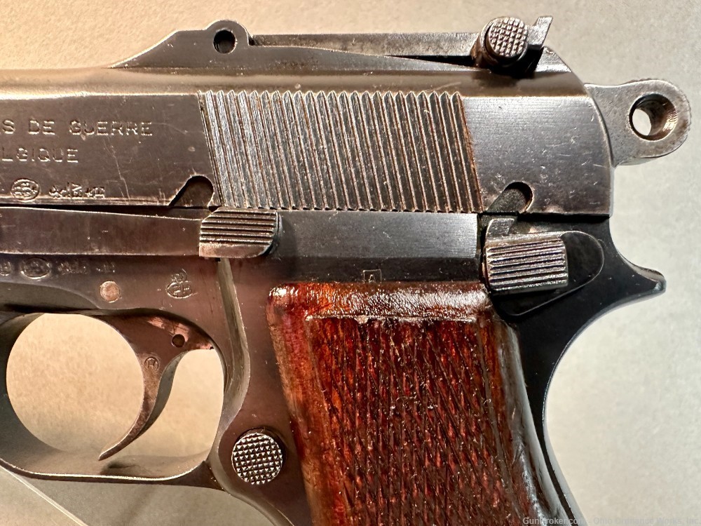 Pre-war Belgian Military Issue Slotted Tangent Hi Power Pistol-img-12