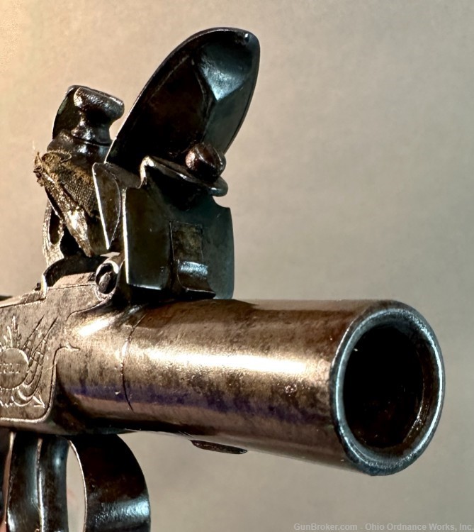 Antique Hull Flintlock Muff Pistol by Hawkes-img-27
