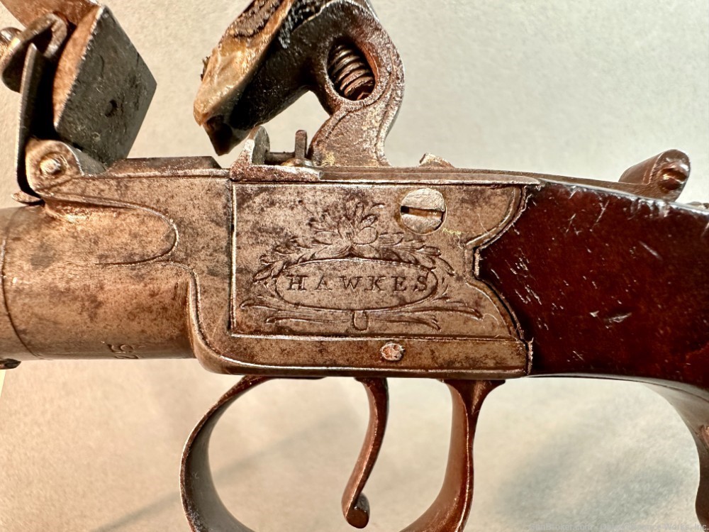 Antique Hull Flintlock Muff Pistol by Hawkes-img-3
