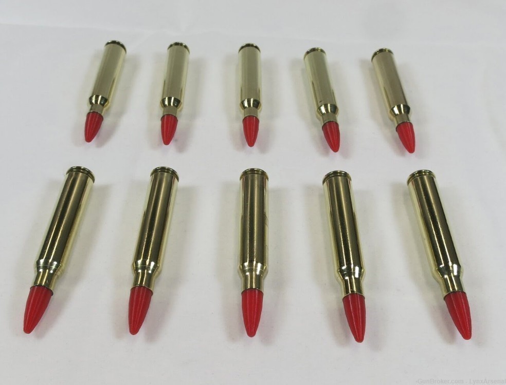 223 Remington / 5.56 NATO Brass Snap caps / Dummy Rounds -Set of 10 - Red-img-4