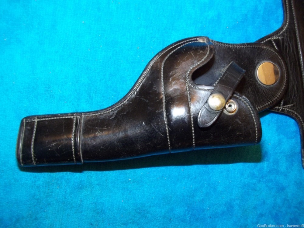 Vintage BT CRUMP Right Hand LEO Police Leather Swivel Duty Holster S&W 10-img-2