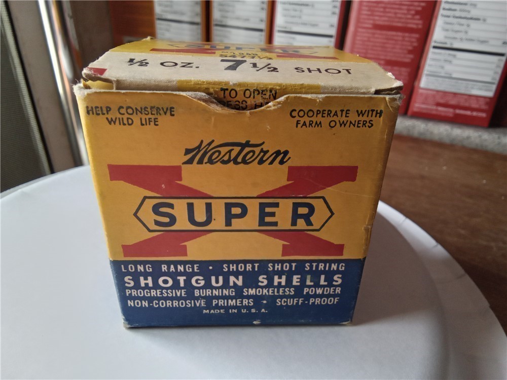 Vintage Western Super-X 410 shotgun ammo-2 boxes-2 1/2" & 3"-7 1/2 shot-img-1