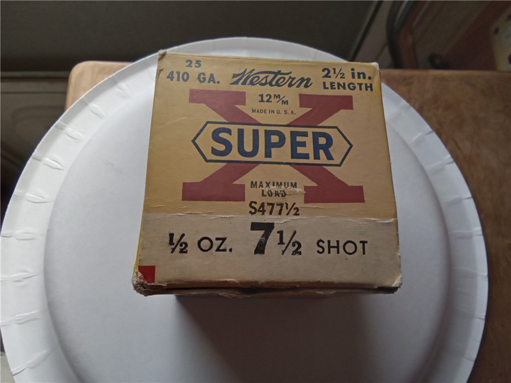 Vintage Western Super-X 410 shotgun ammo-2 boxes-2 1/2" & 3"-7 1/2 shot-img-6