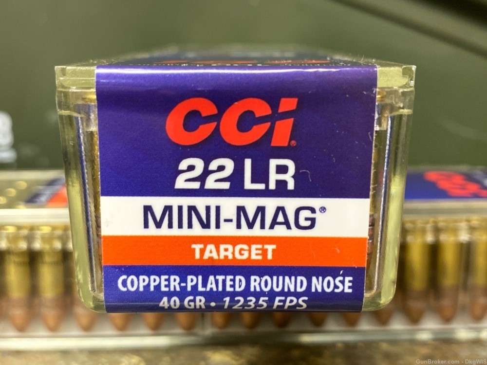 CCI Mini Mag 22lr 40 gr round nose copper plated 1235fps 100 round box-img-1