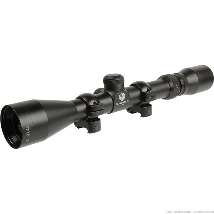 NEW Discontinued Sunoptics 3-9x40 Centerfire Riflescope (Weaver Rings)-img-0