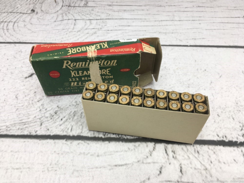 Remington .222 REM Kleanbore 50gr Metal Cased Ammo 20 Rounds Vintage-img-4