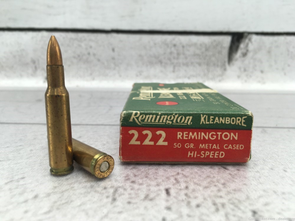 Remington .222 REM Kleanbore 50gr Metal Cased Ammo 20 Rounds Vintage-img-2