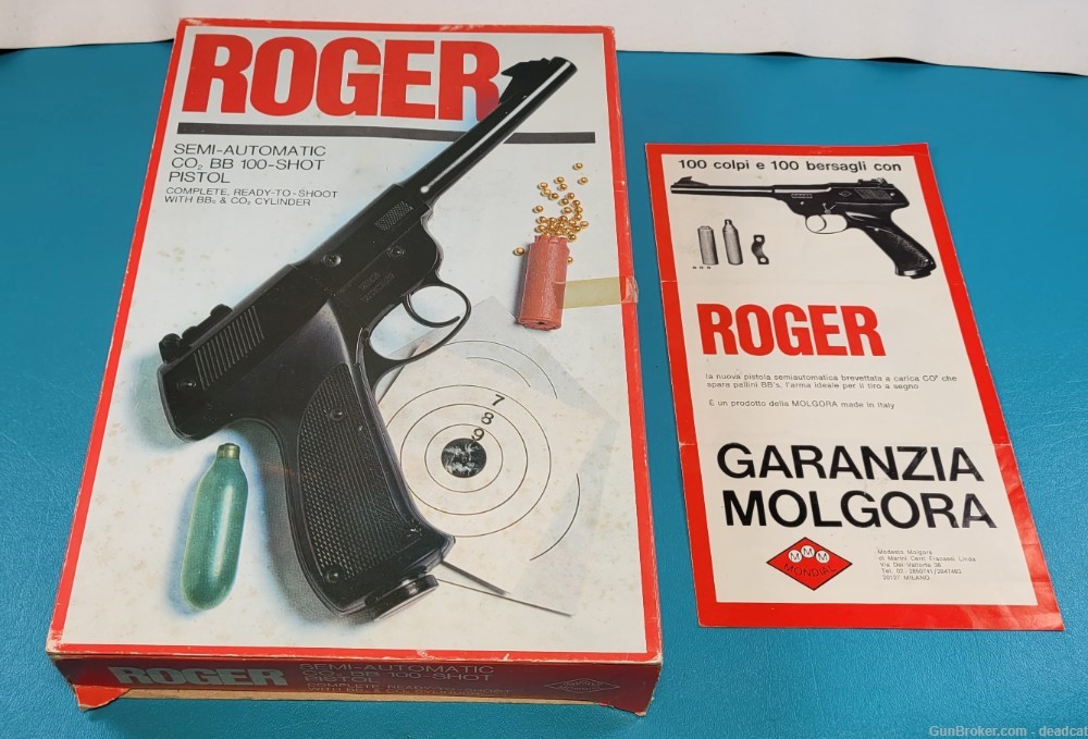 Roger Semi Auto CO2 Air Pistol BB 100 Shot + Box Paperwork & Provenance-img-15