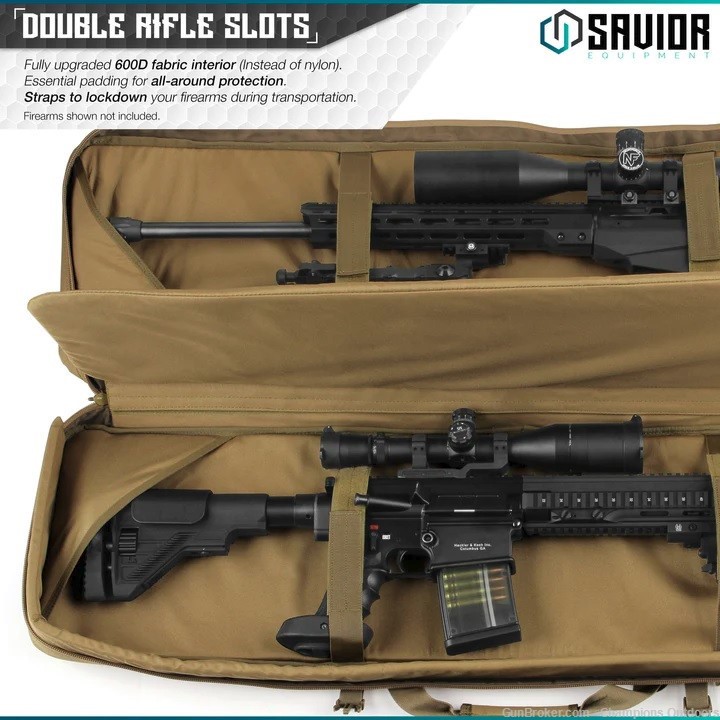 SAVIOR EQUIPMENT Urban warfare Double Rifle Bag - 55" - Tan (FDE)-img-1
