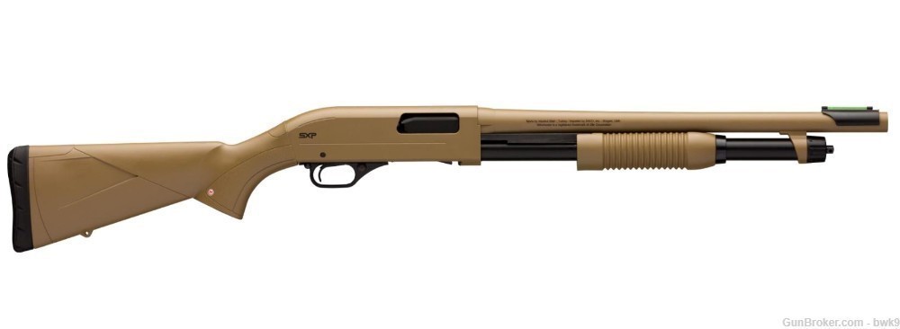 512326695 winchester defender pump home defense fde shotgun 20g 20 gauge -img-0