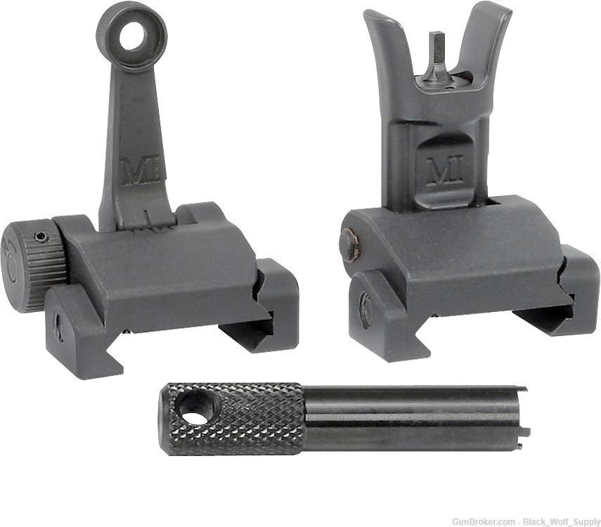 Midwest Industries Combat Rifle Sight Set Adjustable Front and Rear Sight-img-0