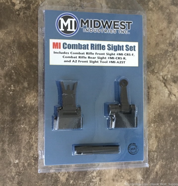 Midwest Industries Combat Rifle Sight Set Adjustable Front and Rear Sight-img-2