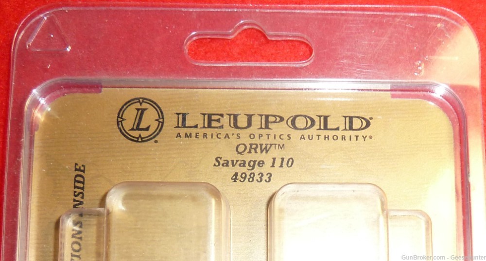 Leupold Quick Release Weaver Style Two Piece Base, Savage 110 Gl, 49833-img-1