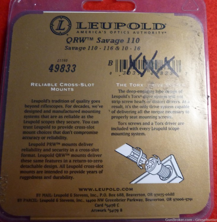 Leupold Quick Release Weaver Style Two Piece Base, Savage 110 Gl, 49833-img-3
