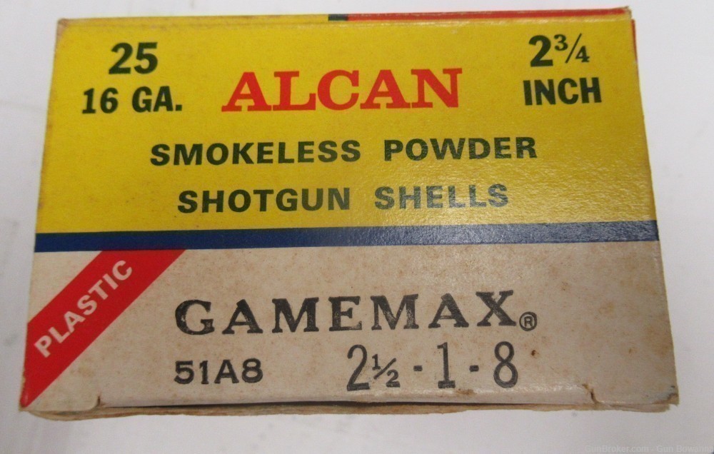 Alcan 16ga GameMax Shotshell box Partial box 6rds - Vintage-img-1