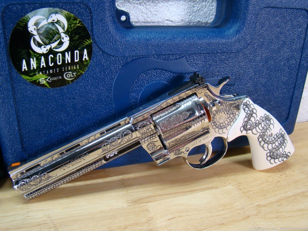 Colt Anaconda Untamed .44 MAG 6" Revolver engraved 1 of 200 SS Magnum WOW!-img-1