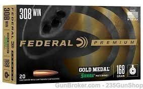 Federal Premium Gold Medal Sierra Matchking 308 Win 168 grain ammo-img-3