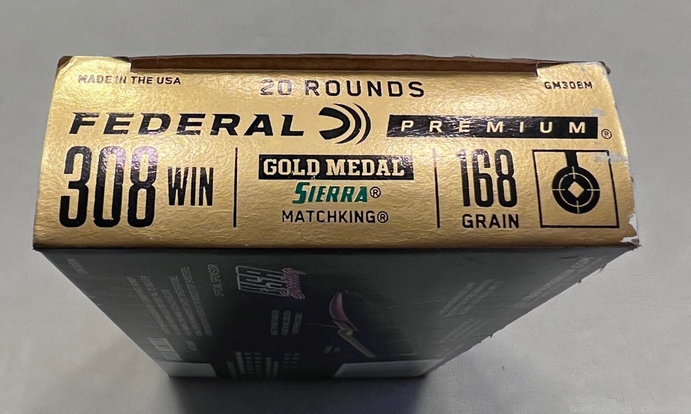 Federal Premium Gold Medal Sierra Matchking 308 Win 168 grain ammo-img-1