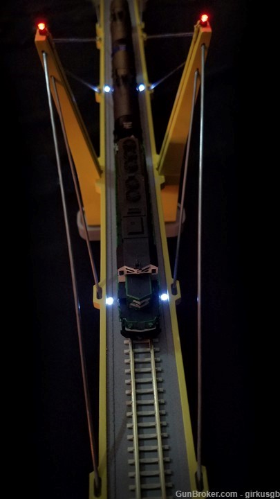 N Scale 30" GCS Train Suspension Bridge with LED Lighting-img-2