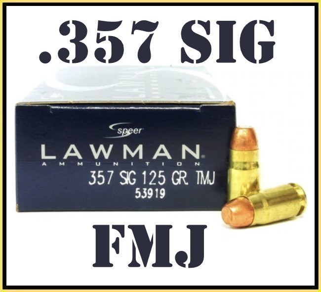 100rds Speer Lawman .357 SIG 125gr FMJ target range TMJ + FAST SHIPPING-img-0