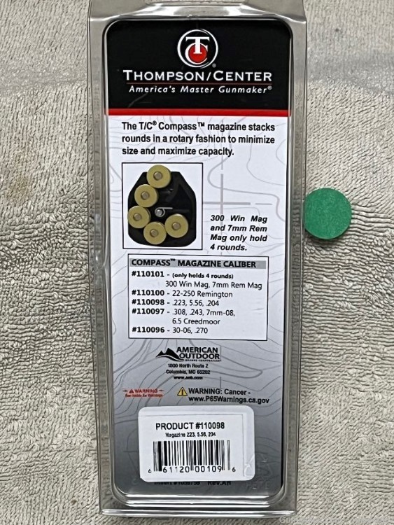 Thompson Center TC Compass magazine 223 5.56mm or 204 Ruger 5 round-img-1