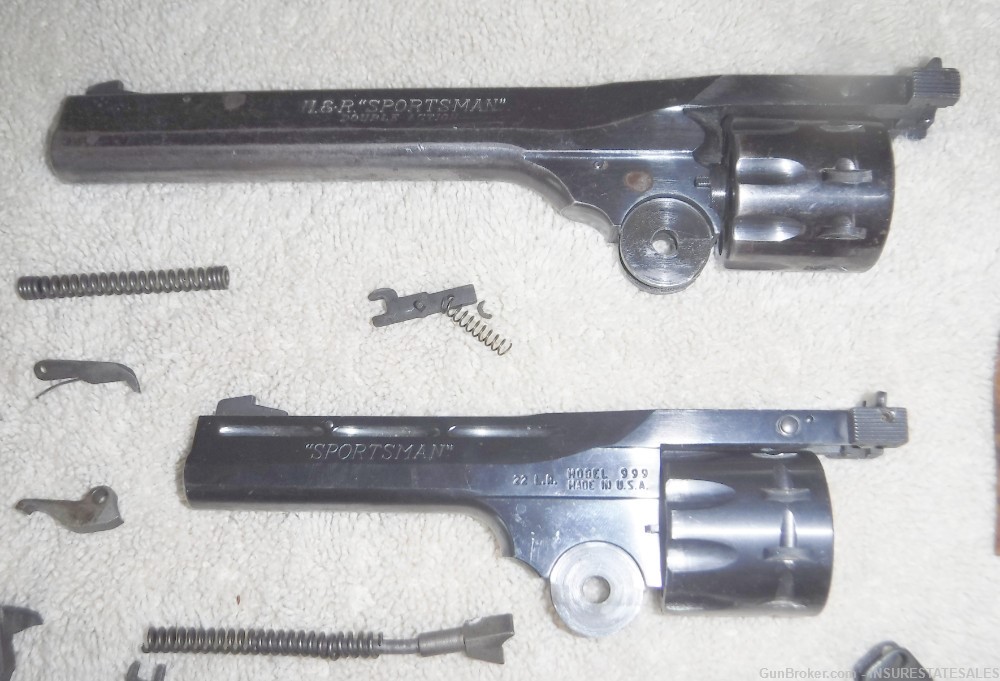 TWO (2) H&R M999 "SPORTSMAN" .22 REVOLVER PARTS SETS.  VG+-img-1