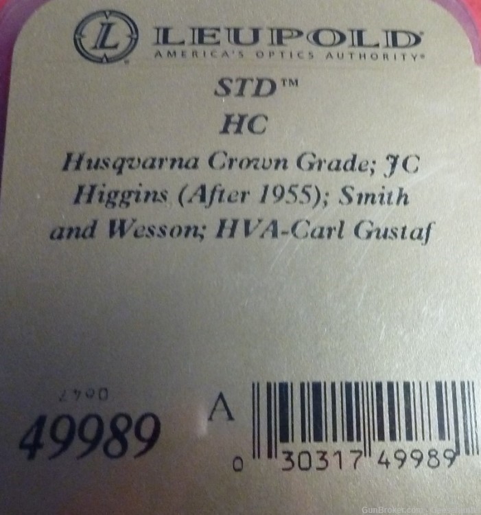 Leupold Standard 1 Piece Mount Base, Smith & Wesson HC, Gloss Black 49989-img-3