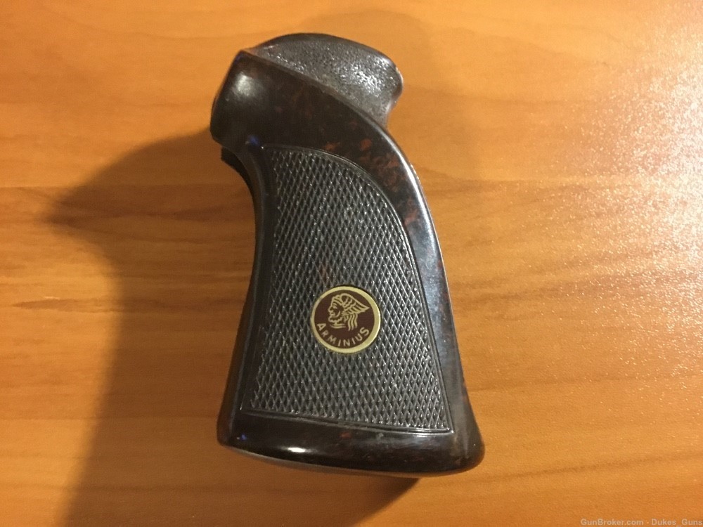 Arminus brown checkered right find revolver grip-img-0