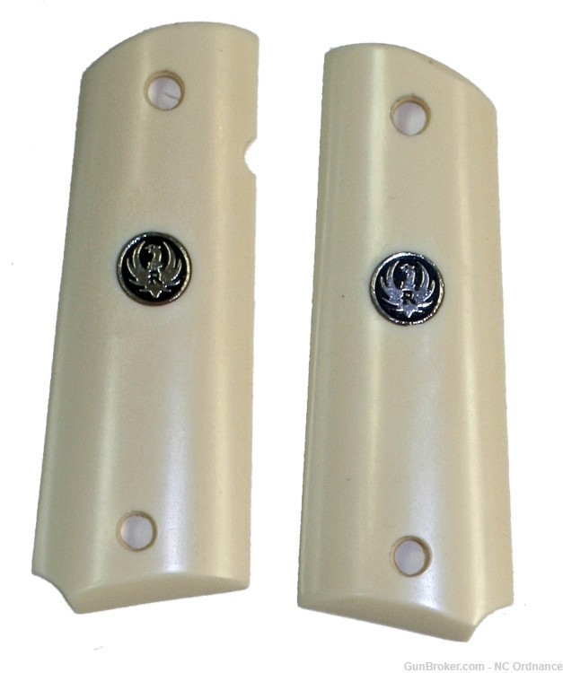 Ruger SR1911 Auto Ivory-Like Grips With Medallions-img-0
