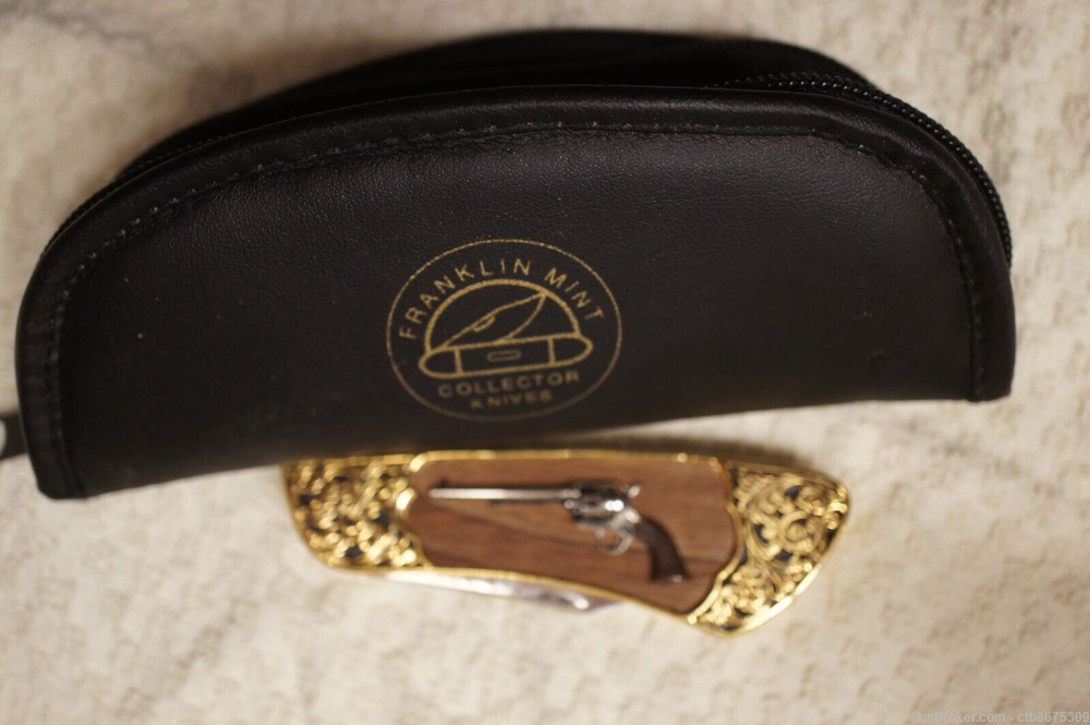 Franklin Mint Knife-Colt Peacemaker, Single action army - with black pouch-img-3